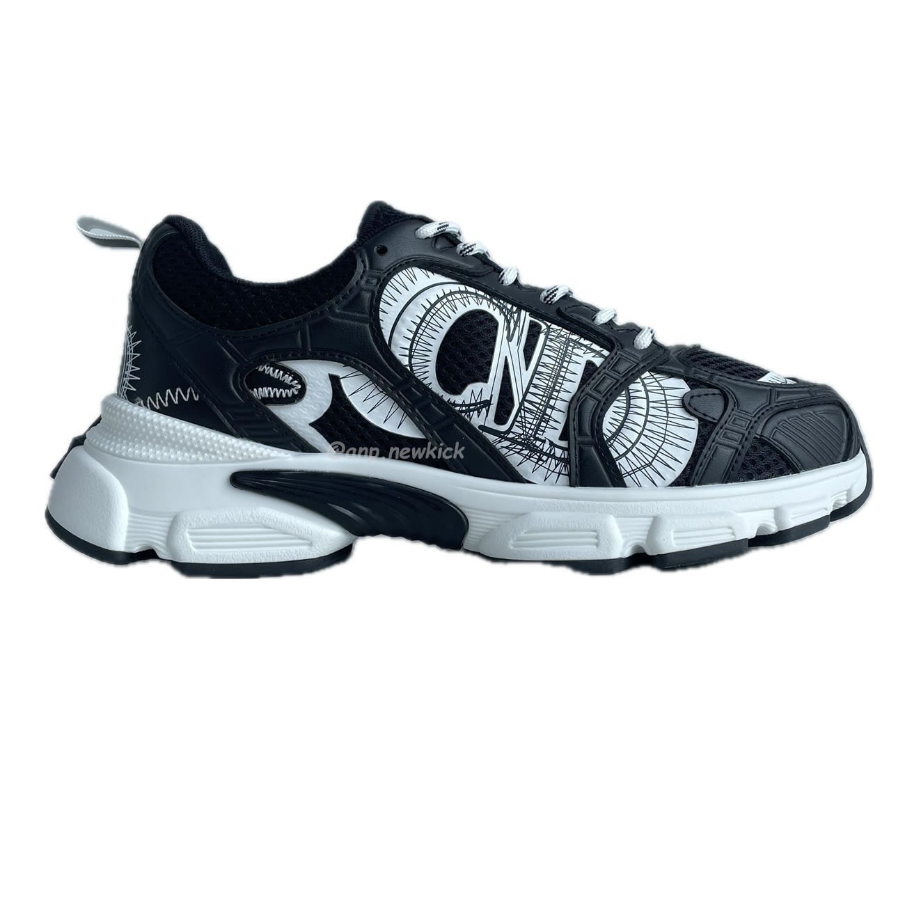 Dior Chrono Sports Shoes With Mesh Fabric And Faux Leather Trim (2) - www.newkick.vip